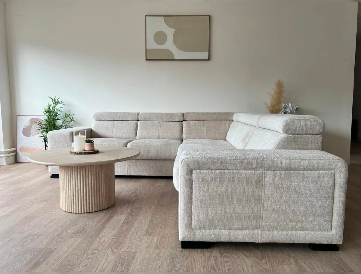 Canapé Karola Convertible Tissu Marbella Crème