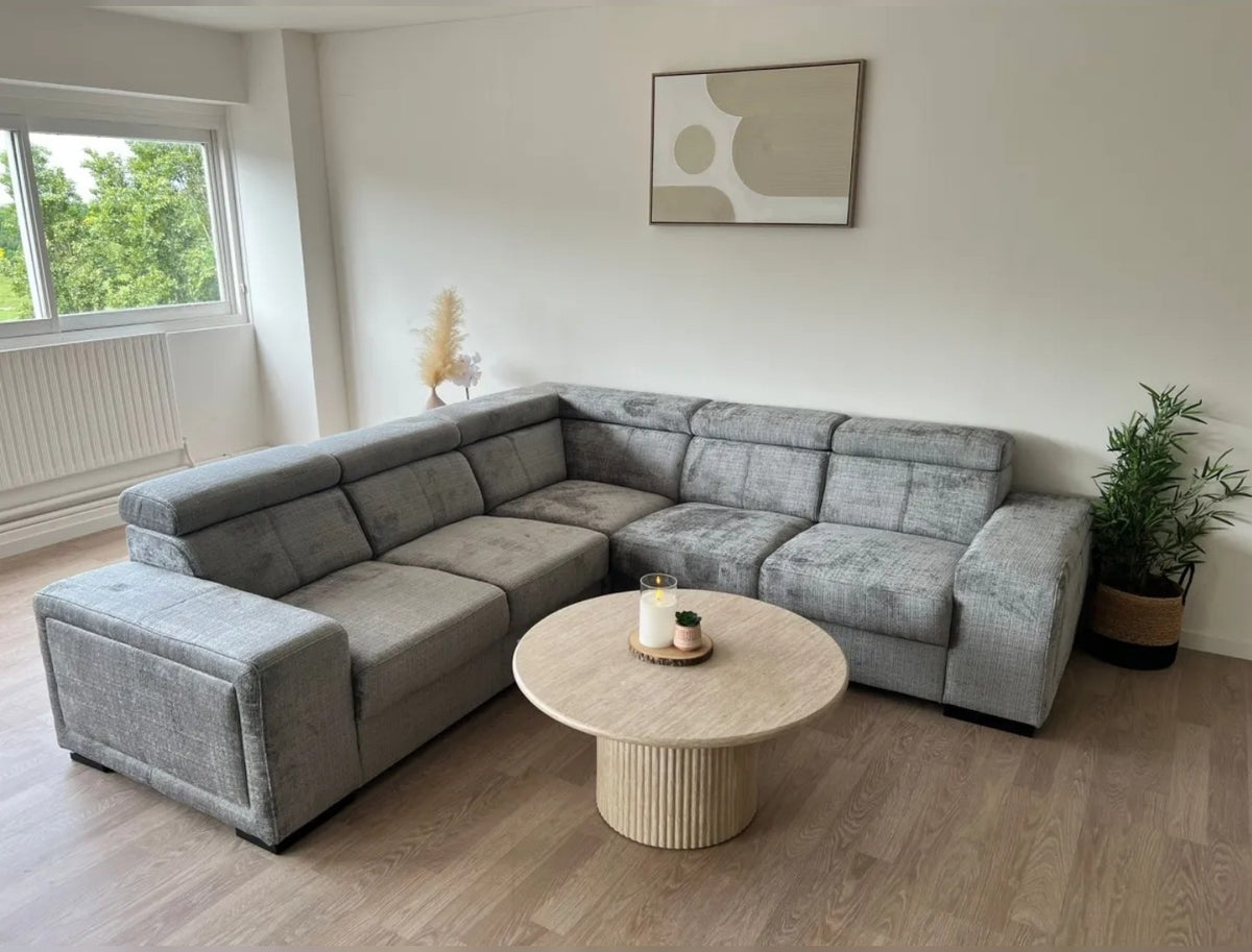 Canapé Karola Convertible Tissu Marbella Gris Anthracite