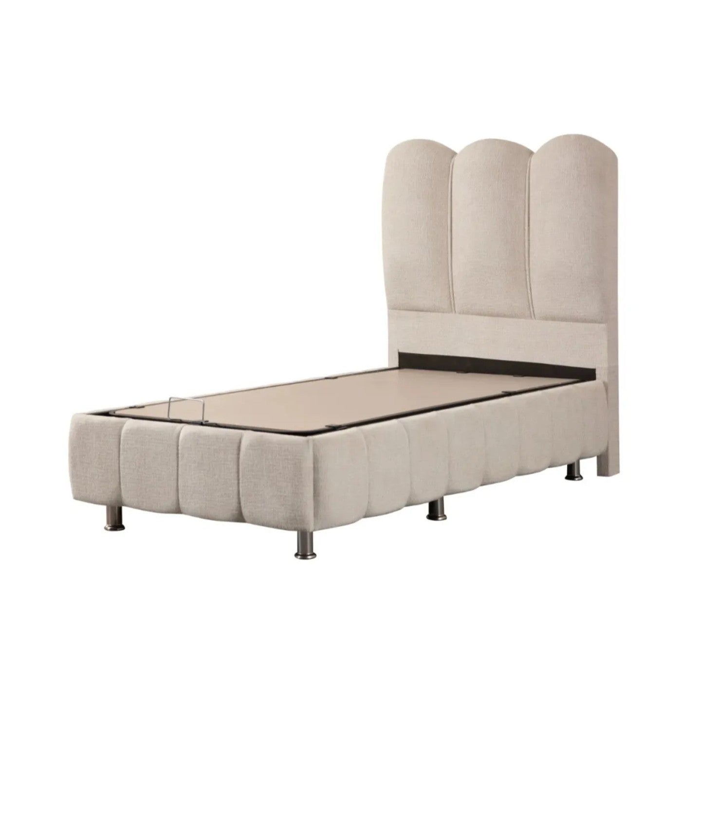 Lit Coffre Enfant 90x190 EVA BLANC CASSE - CHENILLE