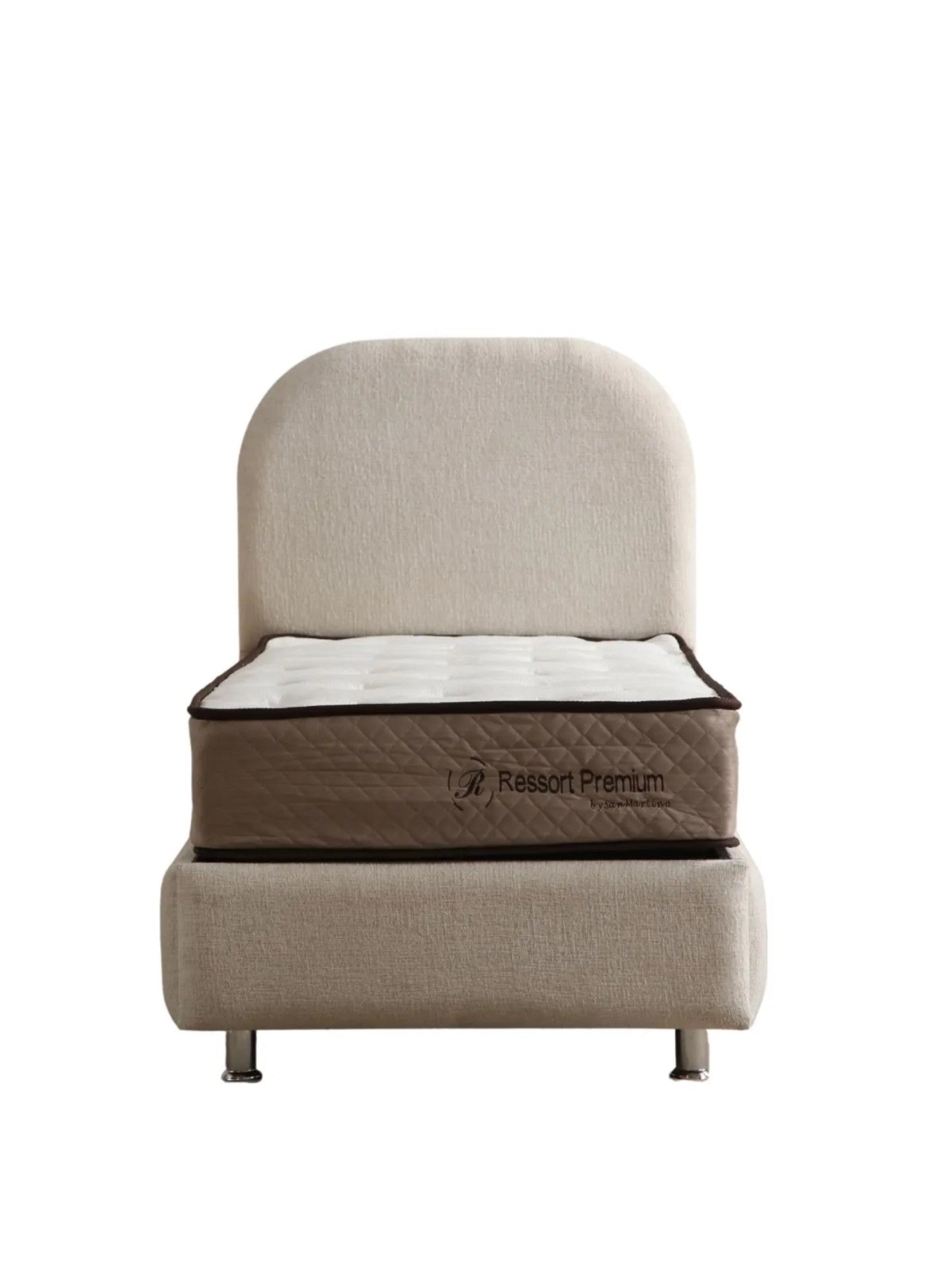 Lit Coffre Enfant 90x190  JADE BLANC CASSE - CHENILLE