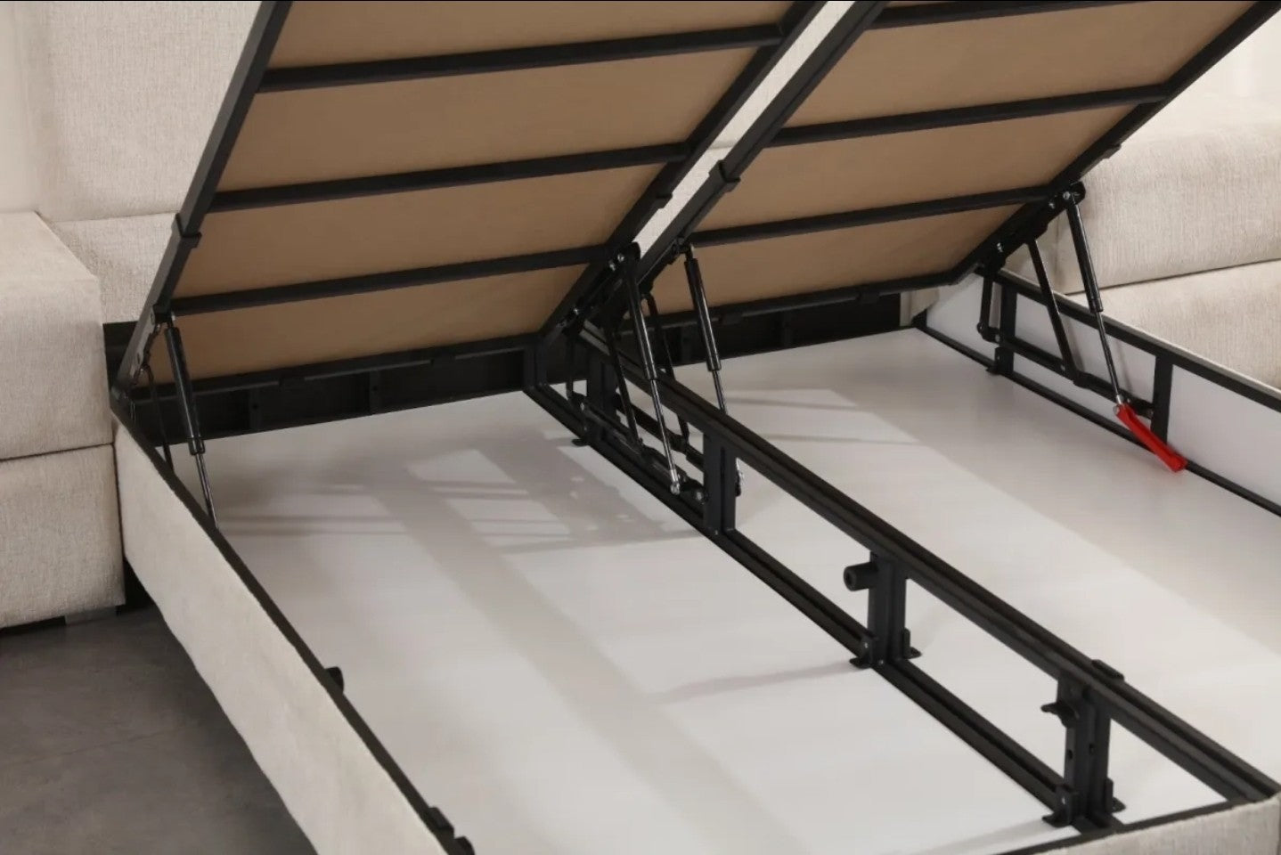 Lit Coffre EDA BLANC CASSE - Chenille ( SANS MATELAS )