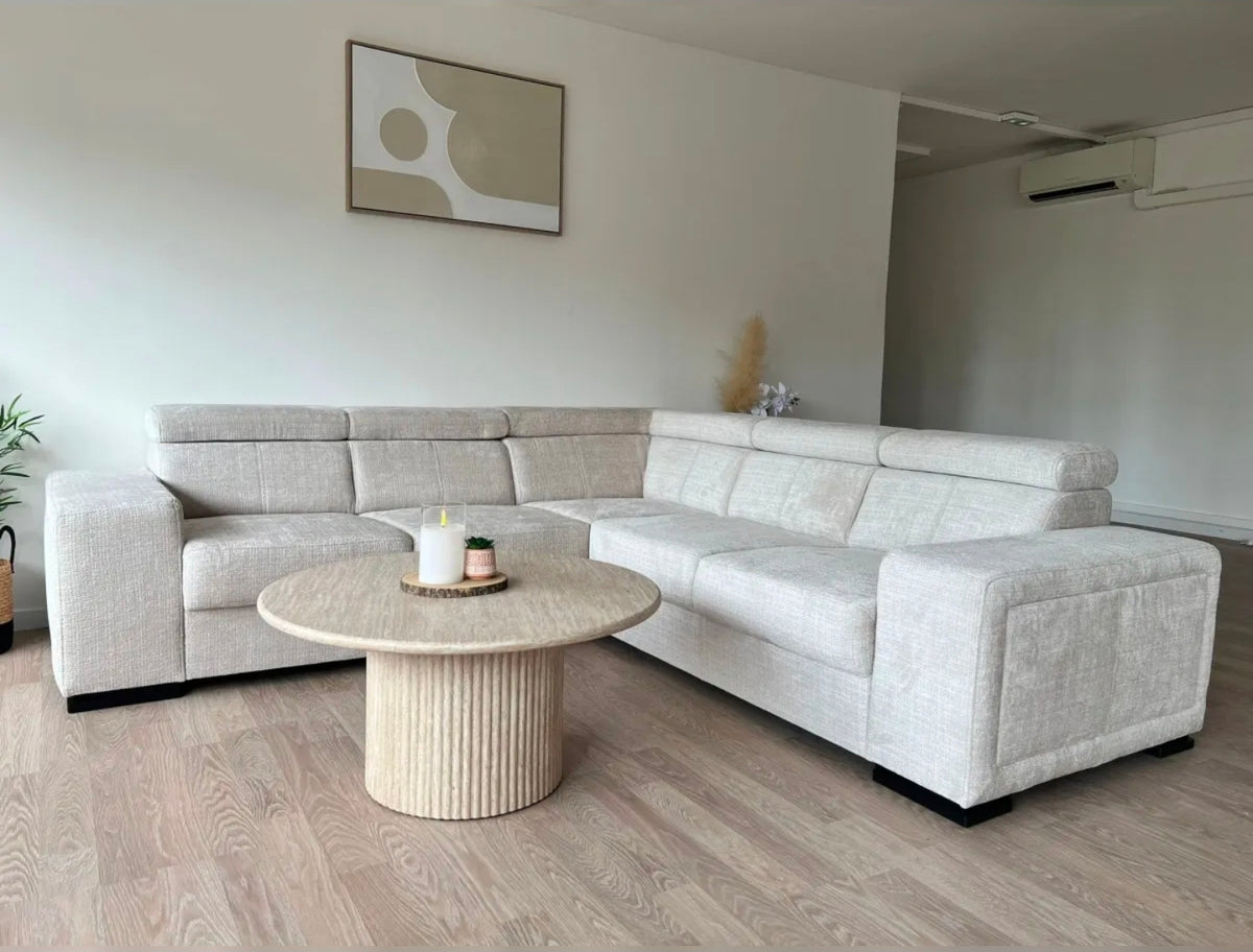 Canapé Karola Convertible Tissu Marbella Crème