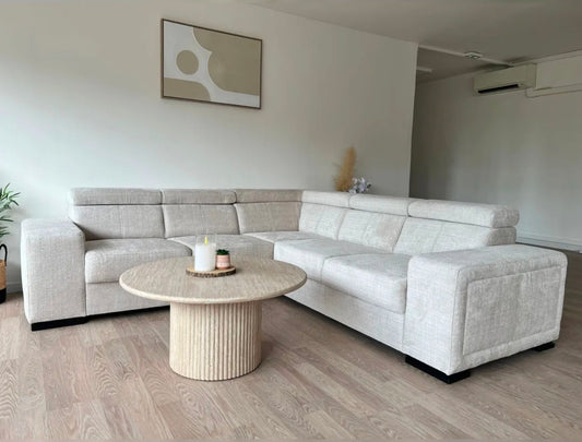 Canapé Karola Convertible Tissu Marbella Crème