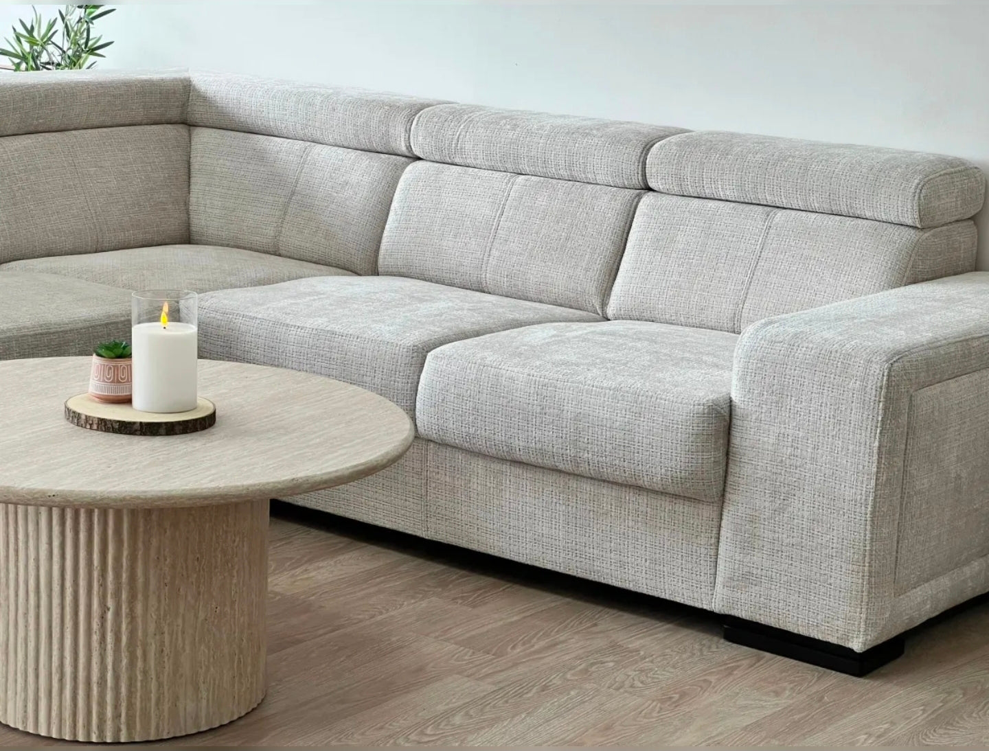 Canapé Karola Convertible Tissu Marbella Crème