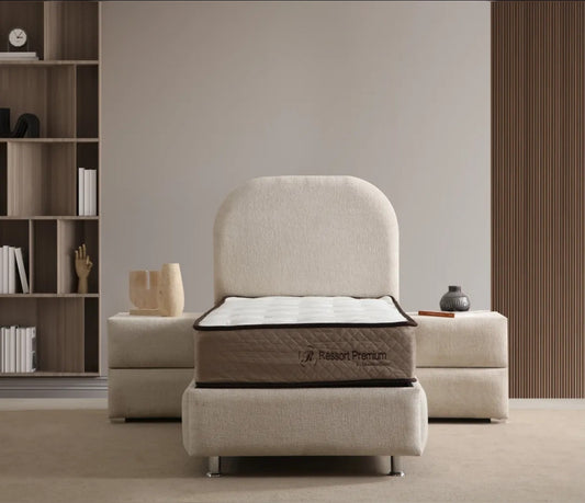 Lit Coffre Enfant 90x190  JADE BLANC CASSE - CHENILLE