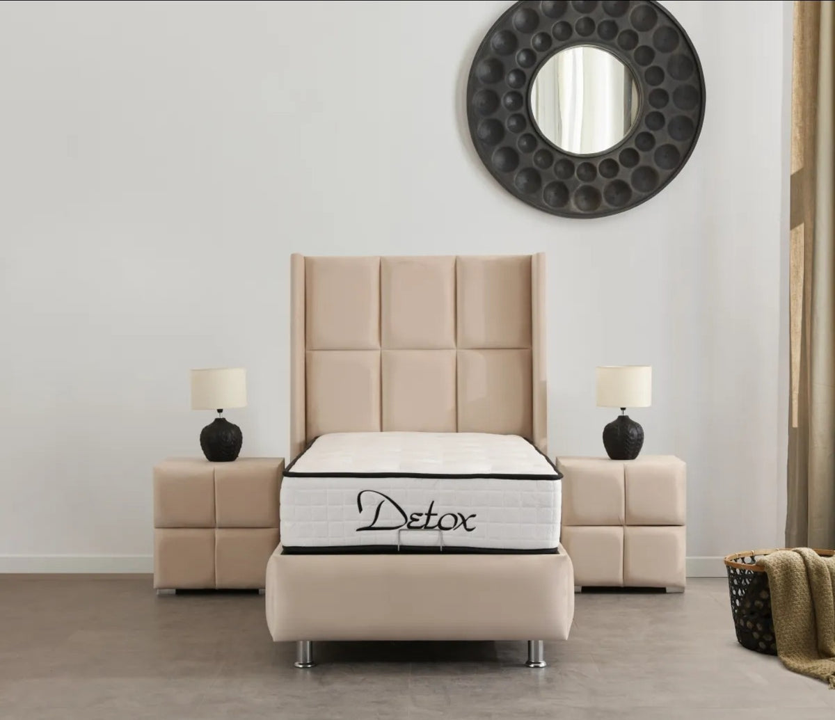 Lit Coffre Enfant RIO BEIGE - Velours