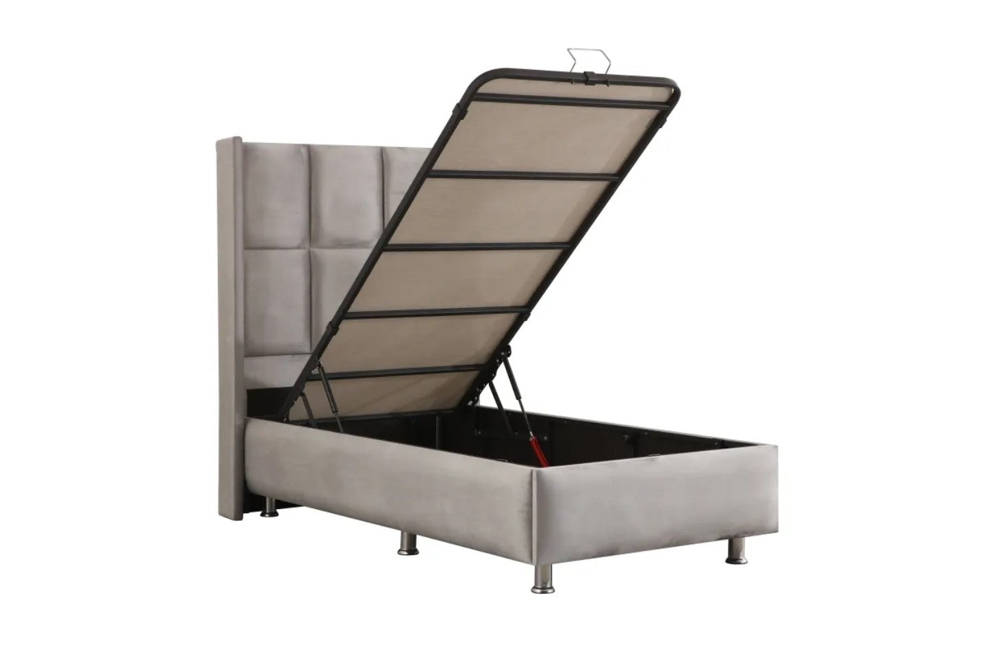 Lit Coffre Enfant RIO GRIS - Velours