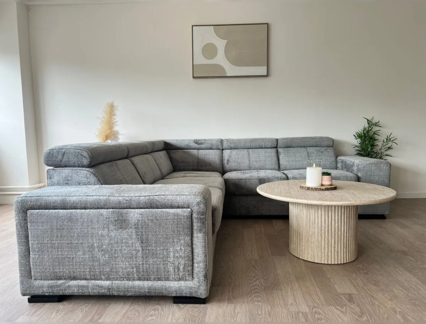 Canapé Karola Convertible Tissu Marbella Gris Anthracite