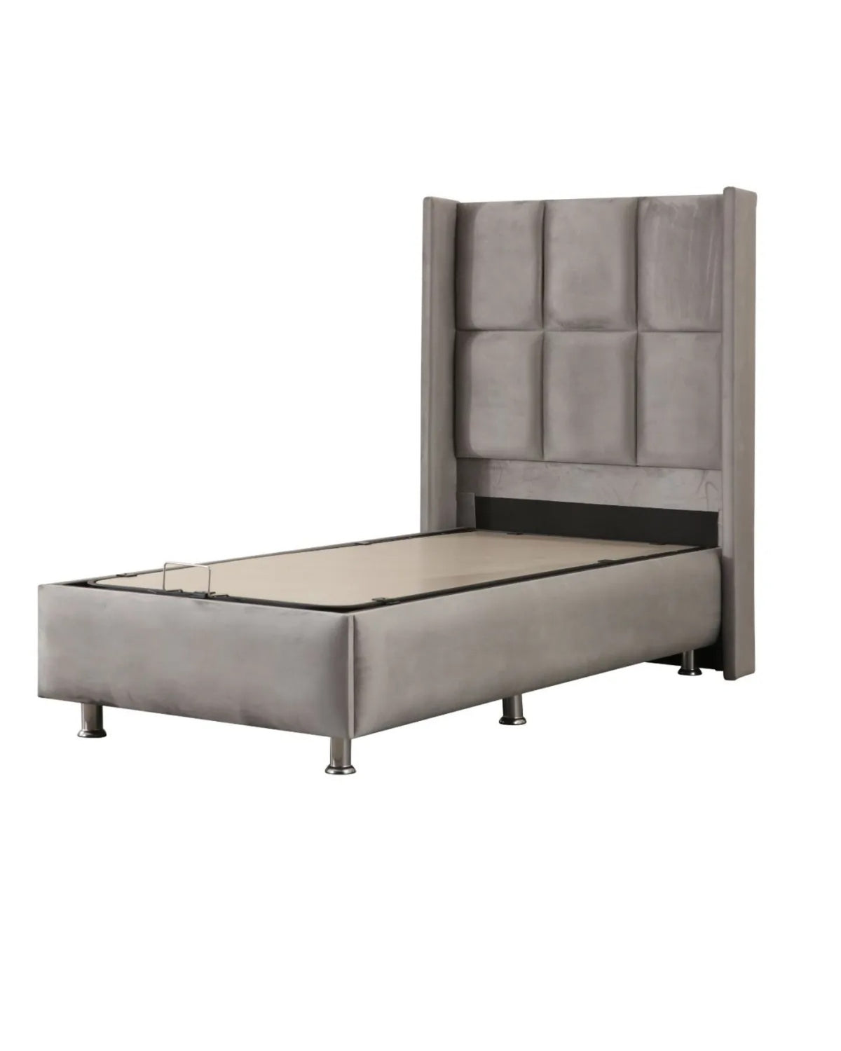 Lit Coffre Enfant RIO GRIS - Velours