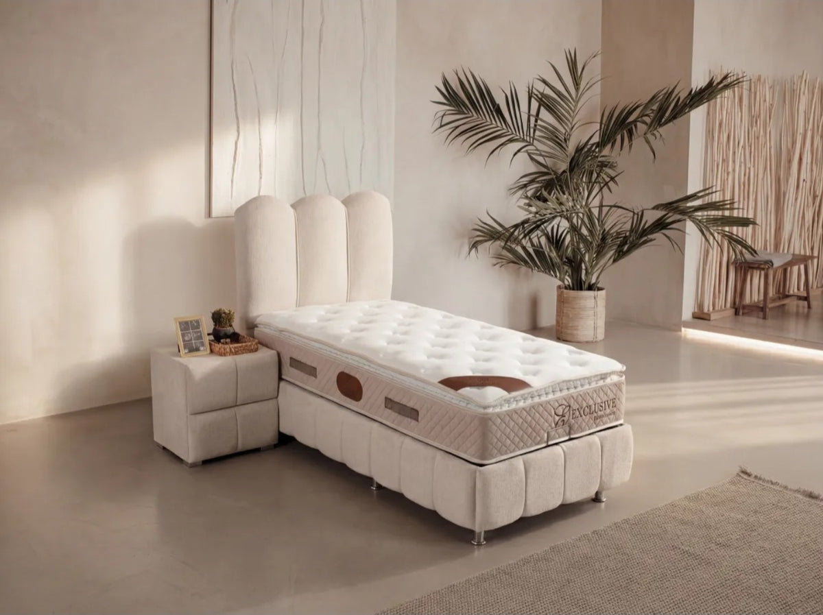 Lit Coffre Enfant 90x190 EVA BLANC CASSE - CHENILLE