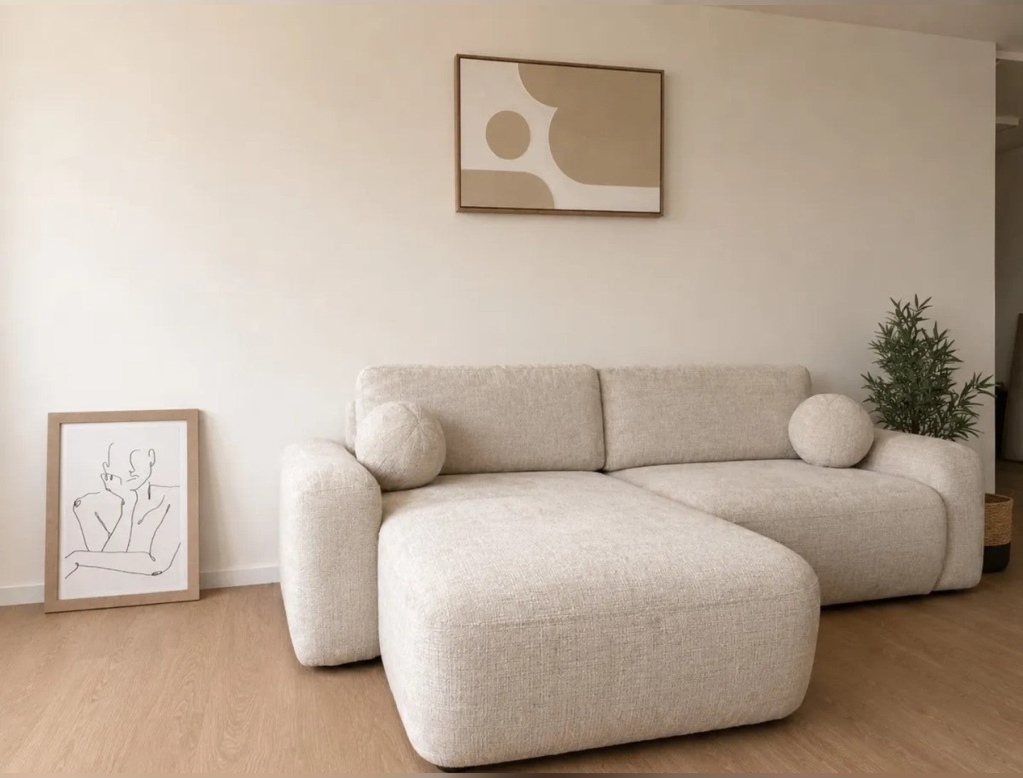 Canapé D'angle Convertible Réversible Betis Marbella Beige