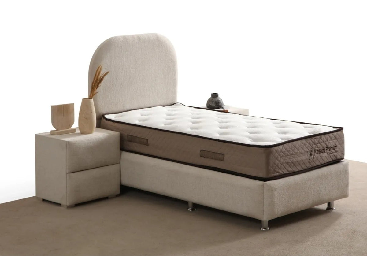 Lit Coffre Enfant 90x190  JADE BLANC CASSE - CHENILLE