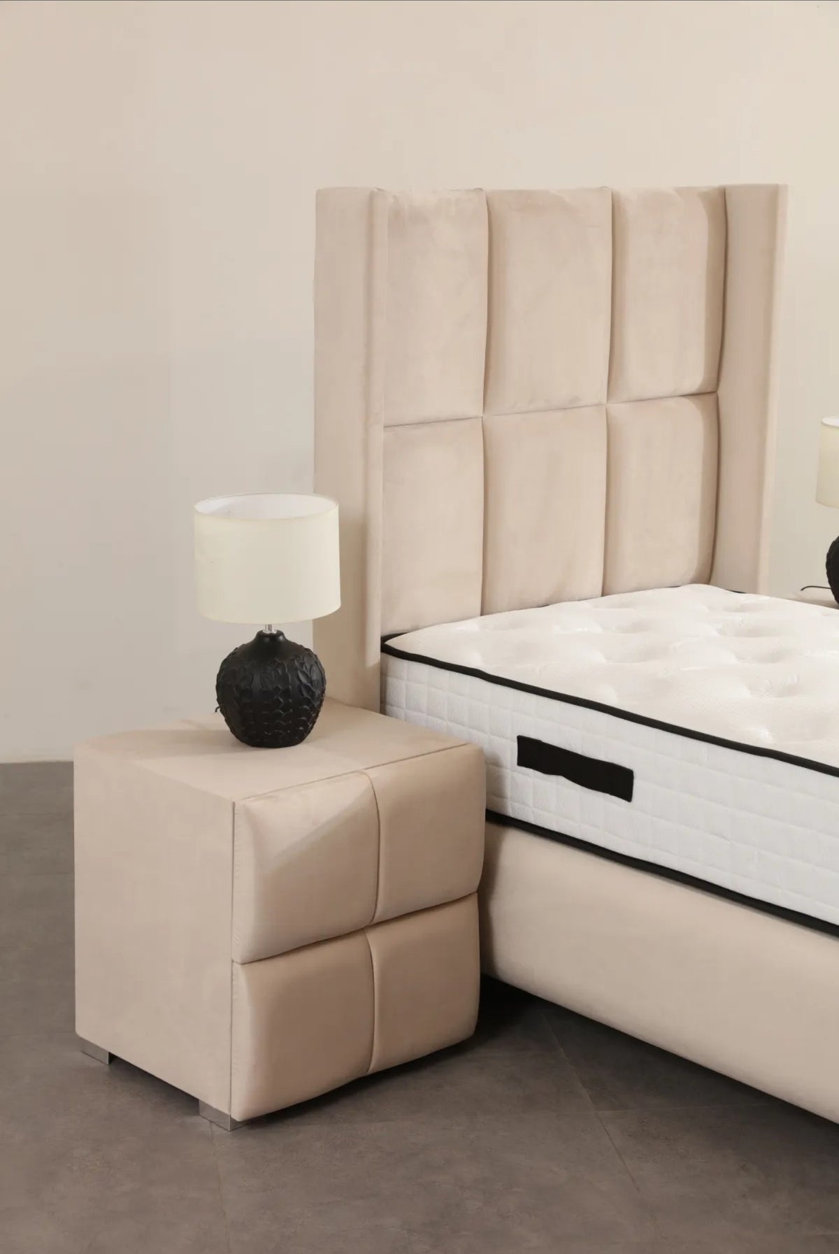 Lit Coffre Enfant RIO BEIGE - Velours